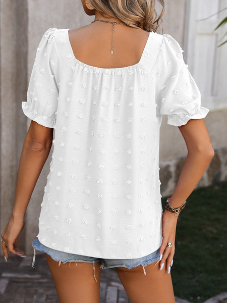 Dot Short Sleeve Blouse