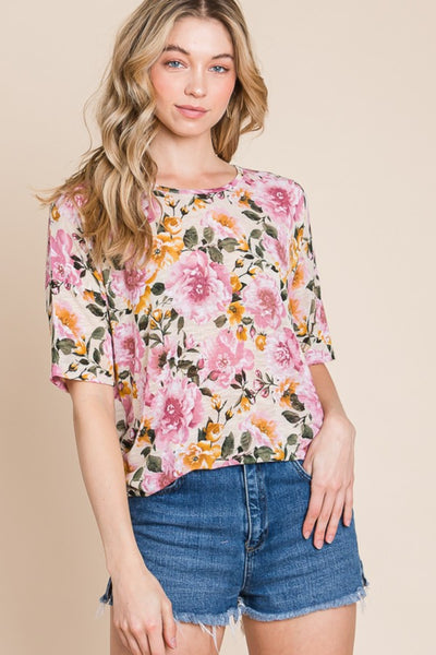 Floral Round Neck T-Shirt