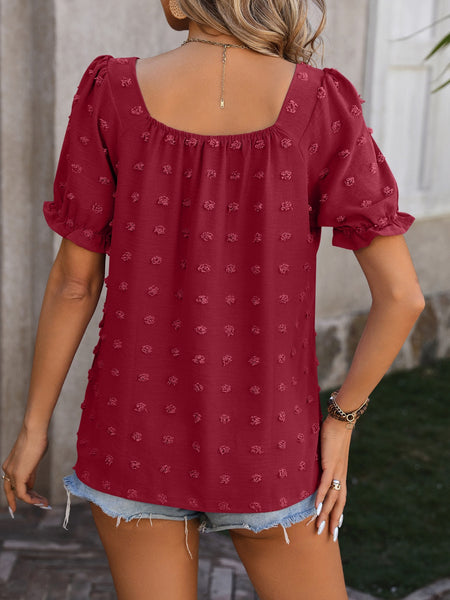 Dot Short Sleeve Blouse