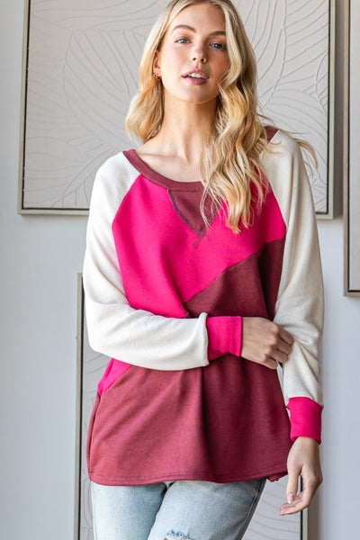 Color Block Long Sleeve T-Shirt