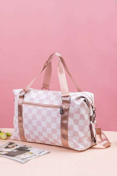 MCheckered Multi-Pocket Travel Bag