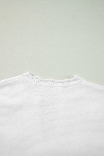 Daisy Notched Long Sleeve Sweater