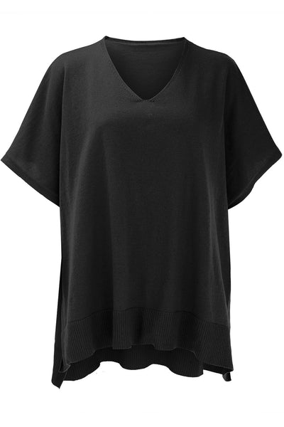 Slit V-Neck Half Sleeve Knit Top