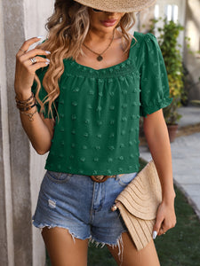 Dot Short Sleeve Blouse