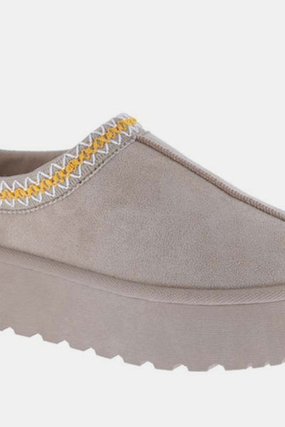 Platform Embroidered Trim Slip-On