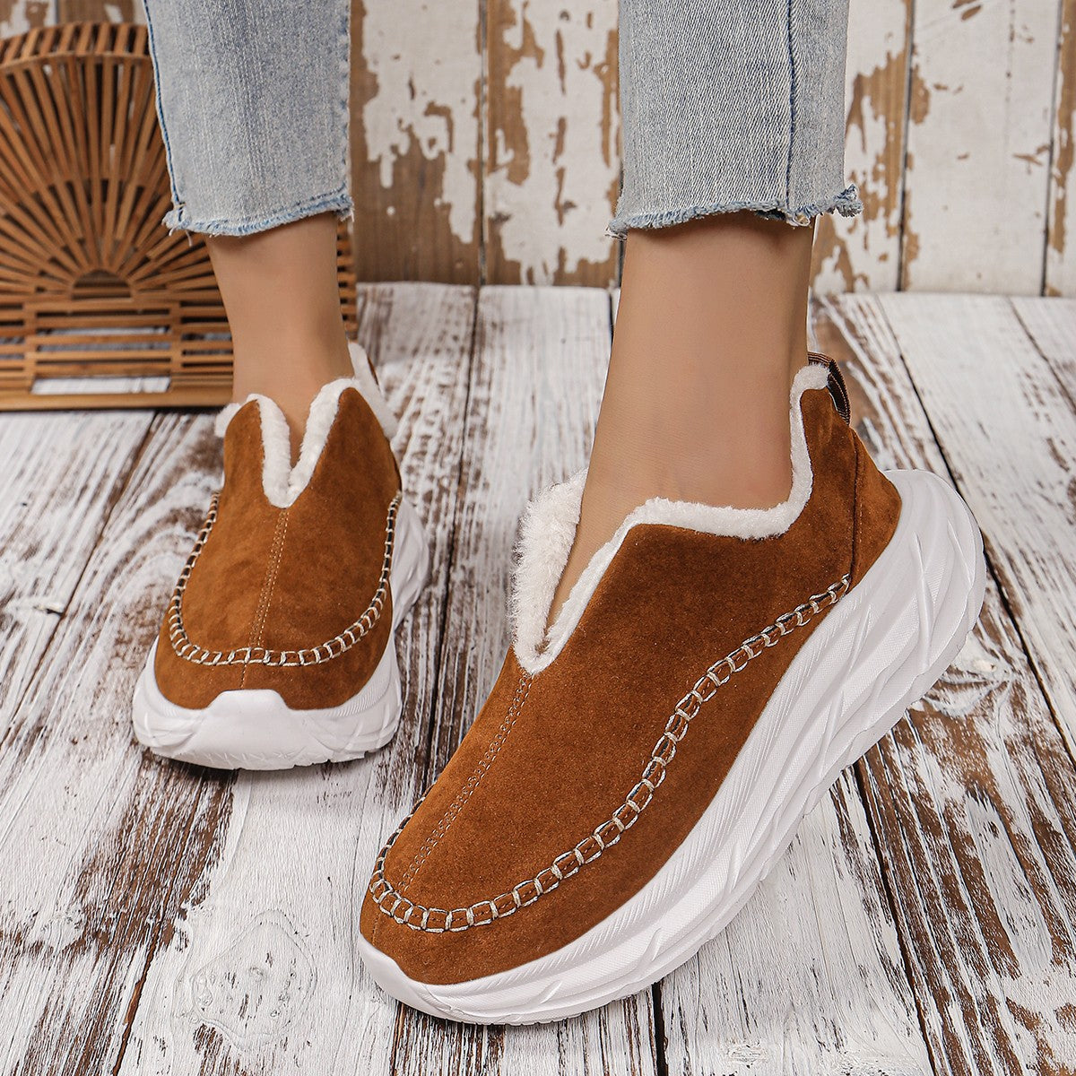 Thermal Suede Platform Slip-On