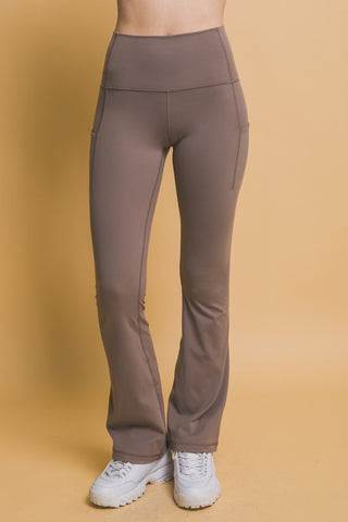 High Waist Flare Active Leggings with Side Pockets