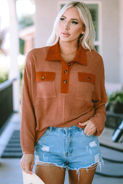 Half-Button Collared Long Sleeve