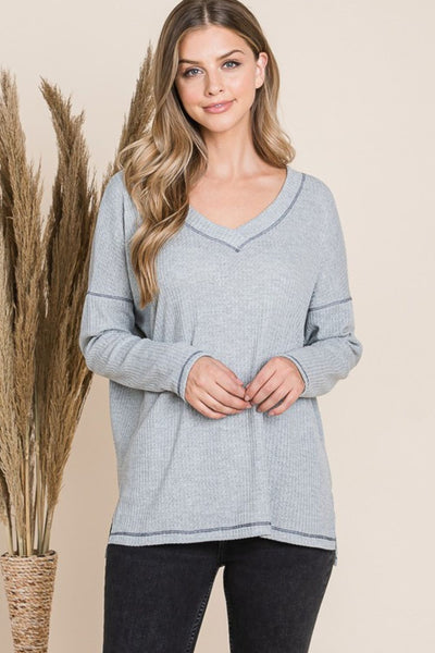 V Neck Long Sleeve Top