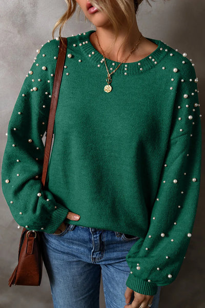 Detail Round Neck Long Sleeve Sweater