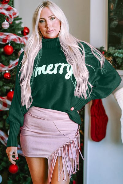 Merry Full Size Turtleneck Long Sleeve Sweater