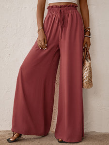 Frill Tied Wide Leg Pants