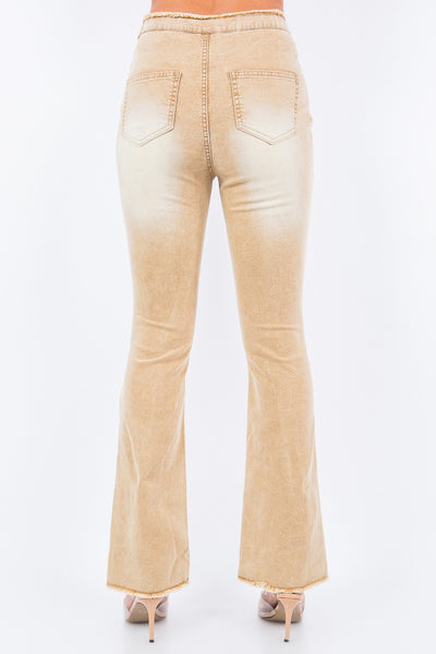 V-Cut Ruched Flare Pants