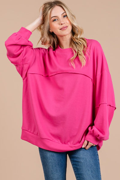 Exposed Seam Long Sleeve Sweatshirt