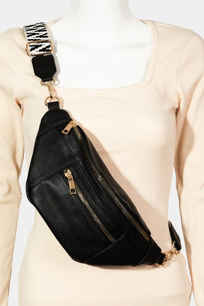 PU Leather Crossbody Bag with Removable Strap