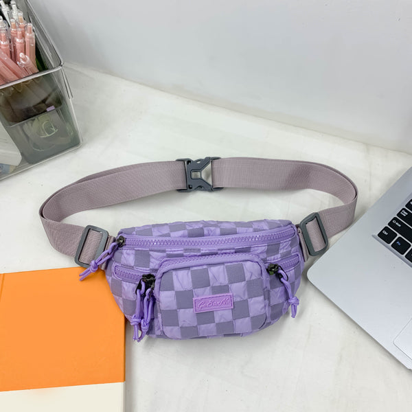 *DoorBuster* Checkered Adjustable Strap Nylon Crossbody Bag