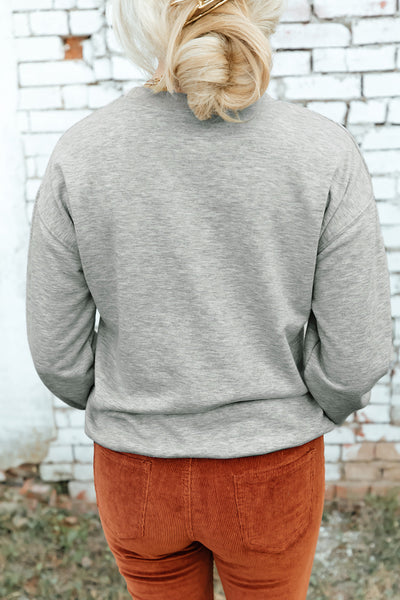 Round Neck Dropped Shoulder Sweatshirt