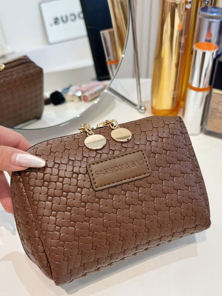 PU Leather Woven Clutch