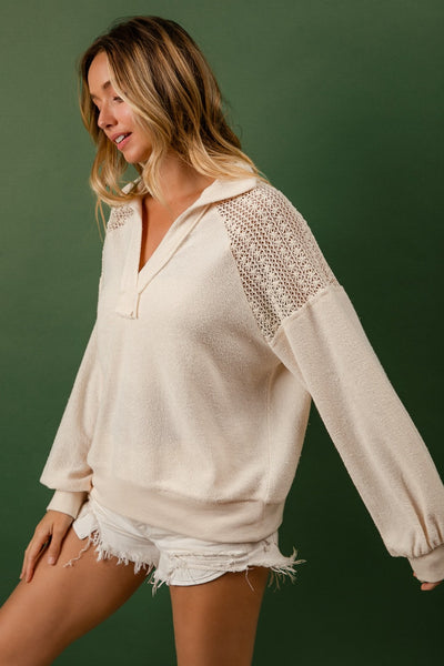 French Terry Lace Shoulder