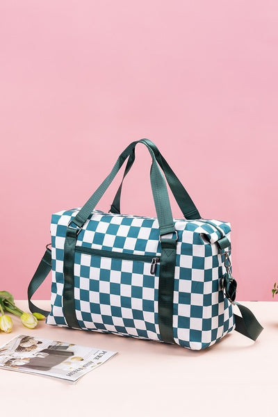 MCheckered Multi-Pocket Travel Bag