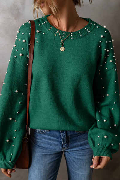 Detail Round Neck Long Sleeve Sweater