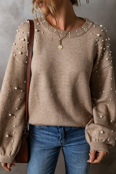 Detail Round Neck Long Sleeve Sweater