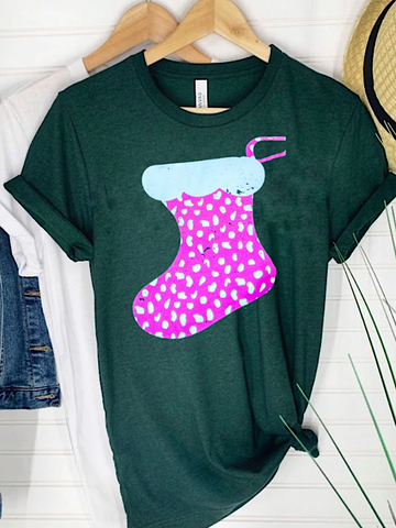*Preorder* Polka Dot Stocking (Forest Green)