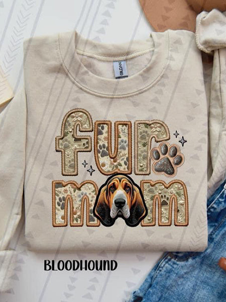 *Preorder* Faux embroidery Fur Mom (W-Y) Dog options
