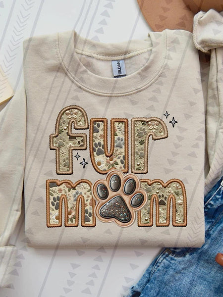 *Preorder* Faux embroidery Fur Mom (A-B) dog options