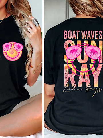 *Preorder* Boat waves sun ray lake day