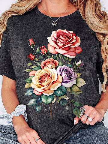 *Preorder* Charcoal Floral Tee