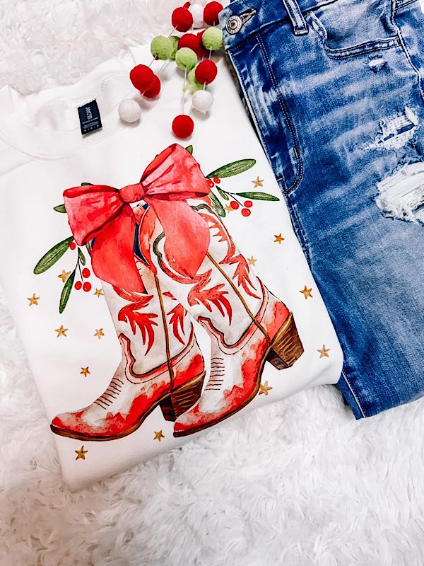 *Preorder* festive boot sweatshirt