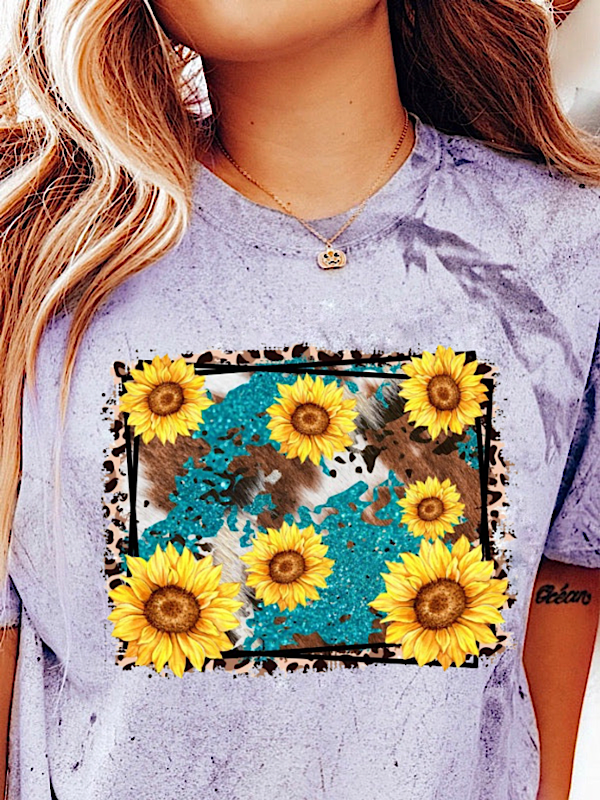 *Preorder* Cow print sunflowers