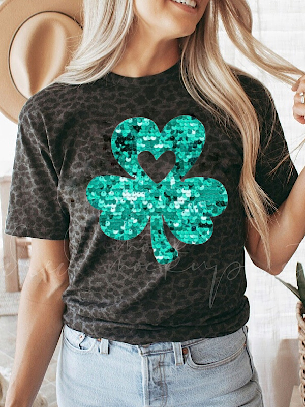 *Preorder* Faux Glitter shamrock