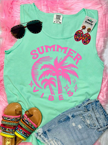 *Preorder* Summer Vibes tank pink