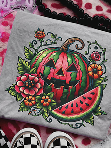 *Preorder* Halloween watermelon pumpkin tee