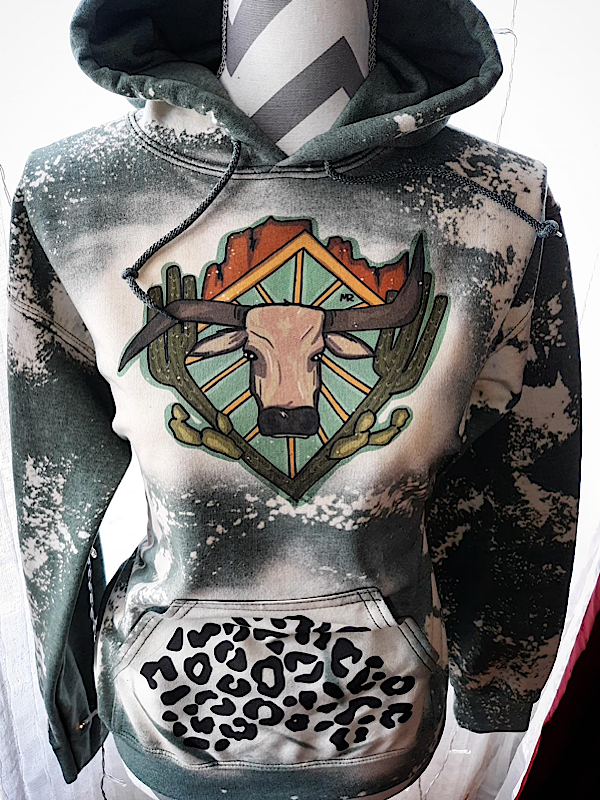 *Preorder* Leopard cow skull hoodie