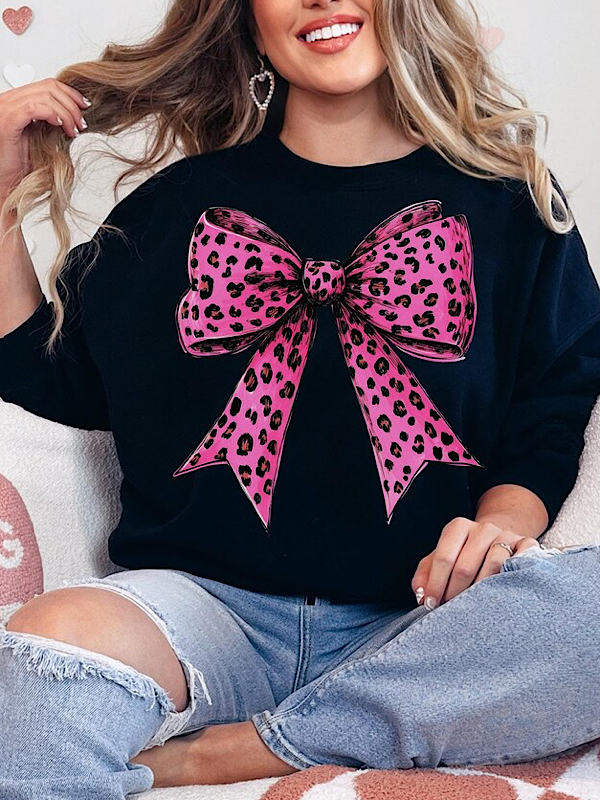 *Preorder* Leopard pink bow