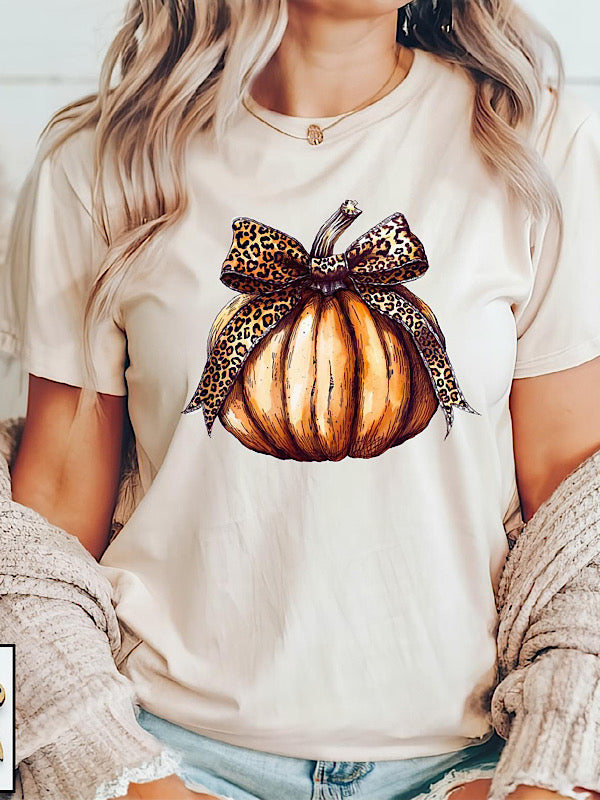 *Preorder* Pumpkin leopard bow