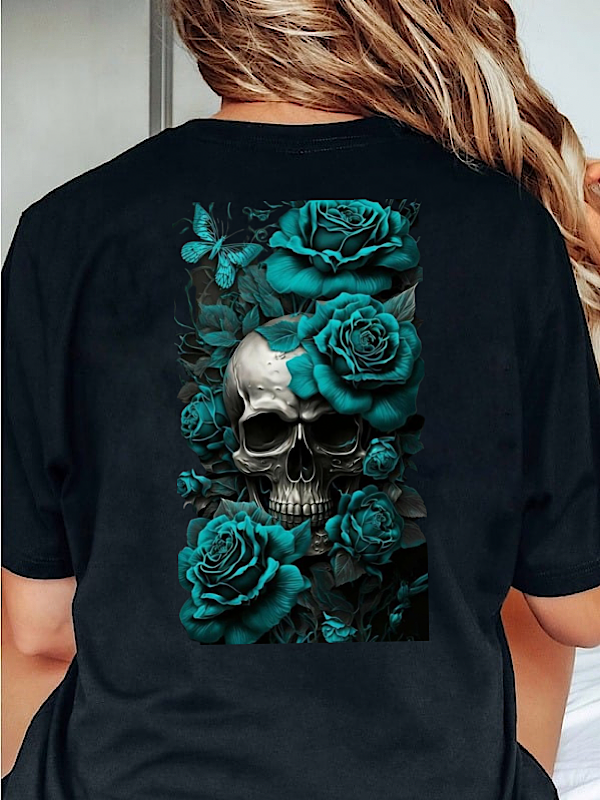 *Preorder* Blue Roses skull