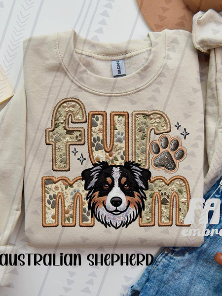 *Preorder* Faux Embroidery Fur Mom (Multiple Dog Options)