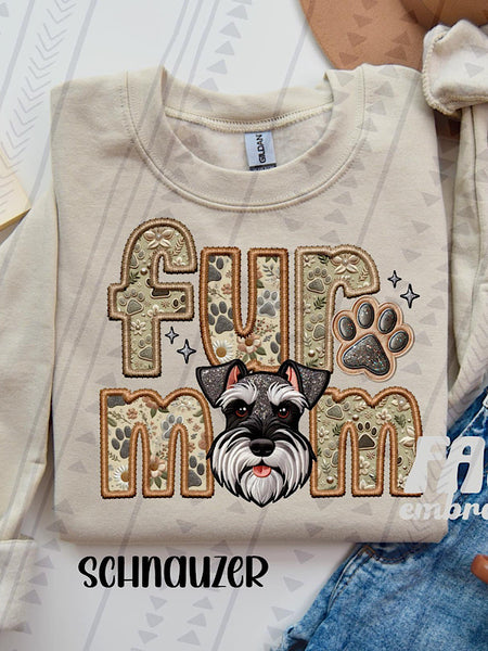 *Preorder* Faux Embroidery Fur Mom (Multiple Dog Options)