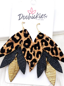 Natural leopard earrings
