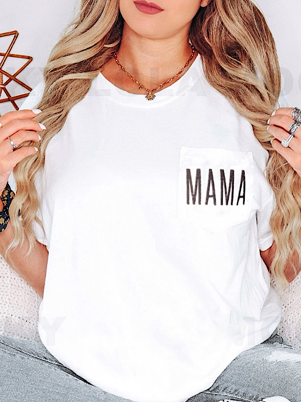 *Preorder* Mama white pocket