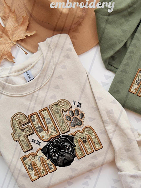 *Preorder* Faux embroidery Fur Mom (E-P) Dog Options