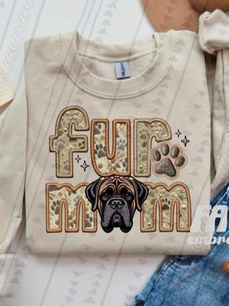 *Preorder* Faux embroidery Fur Mom (A-B) dog options