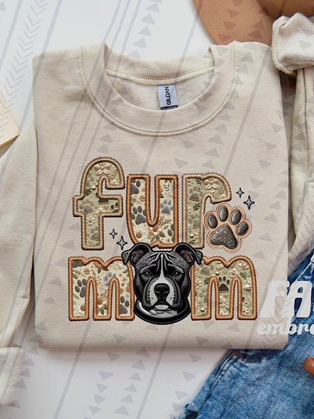 *Preorder* Faux embroidery Fur Mom (E-P) Dog Options