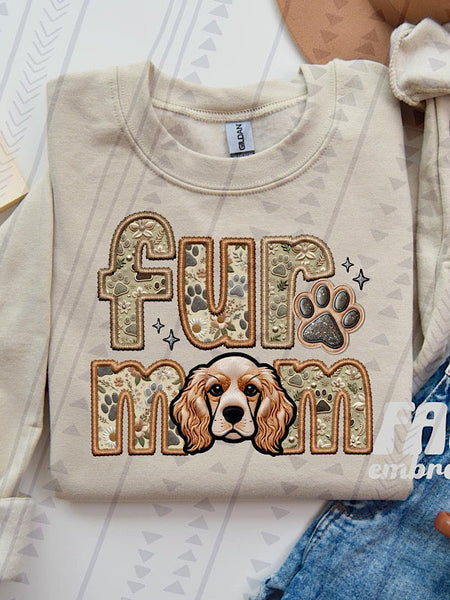 *Preorder* Faux embroidery Fur Mom (E-P) Dog Options