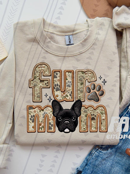 *Preorder* Faux embroidery Fur Mom (E-P) Dog Options