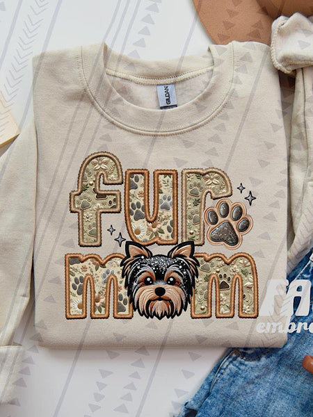 *Preorder* Faux embroidery Fur Mom (E-P) Dog Options